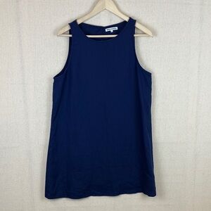 Reformation Jessi Linen Dress Sleeveless Navy Blue Size 8